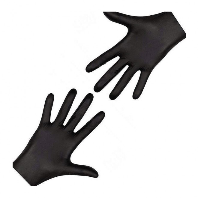 Rękawice nitrylowe bez pudru Mercator Nitrylex Czarne Protective Gloves rozmiar L