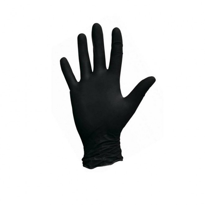 Rękawice nitrylowe bez pudru Mercator Nitrylex Czarne Protective Gloves rozmiar S