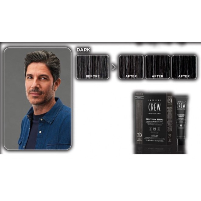 Odsiwiacz do włosów American Crew Precision Blend Dark 2-3  3*40 ml