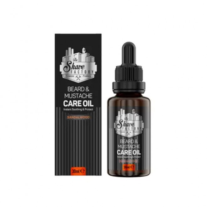 Olejek do brody The Shave Factory Sandalwood 30 ml – odżywczy olejek z nutą drzewa sandałowego | nawilżenie, zmiękczenie i połysk zarostu