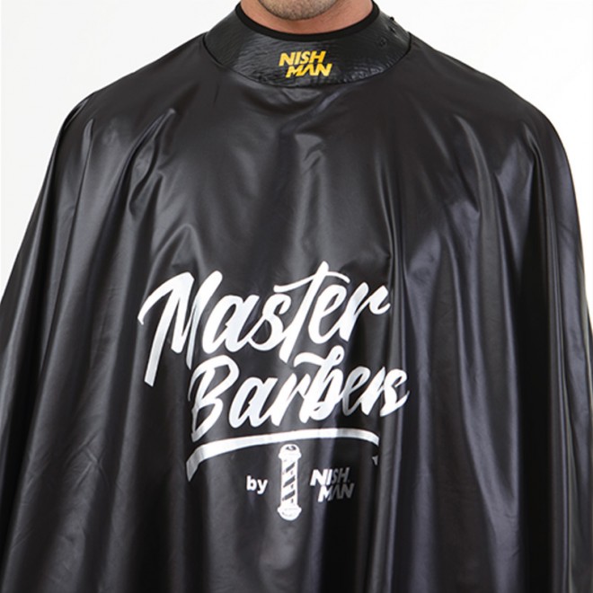 Peleryna fryzjerska Nishman Barber One Cape Black Czarna