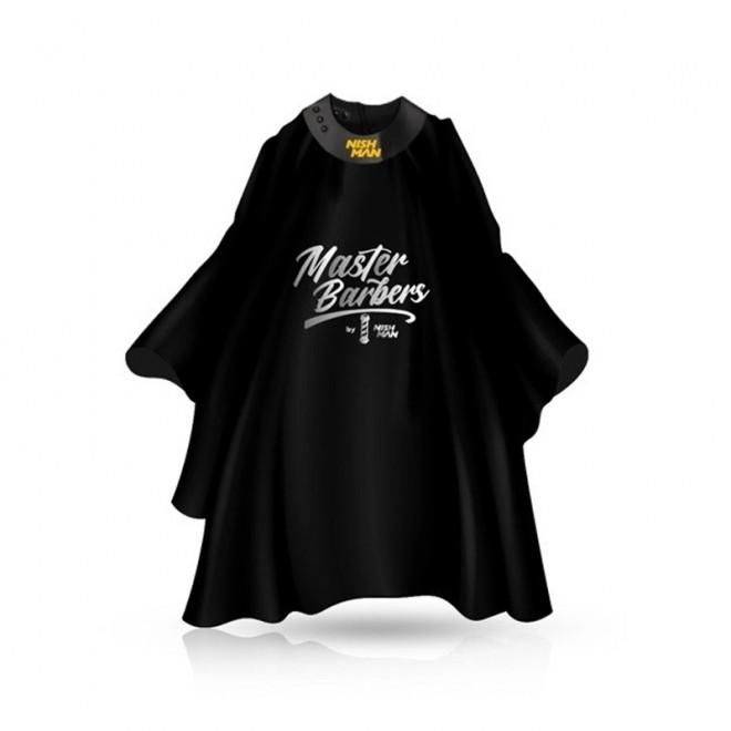Peleryna fryzjerska Nishman Barber One Cape Black Czarna