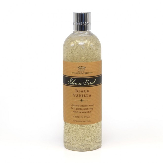 Żel pod prysznic scrub Saponificio Varesino Shower Scrub Black Vanilla 500 ml