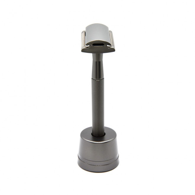 Maszynka do golenia ze stojakiem Shlyuz F-16 Gunmetal DE Safety Razor With Stand