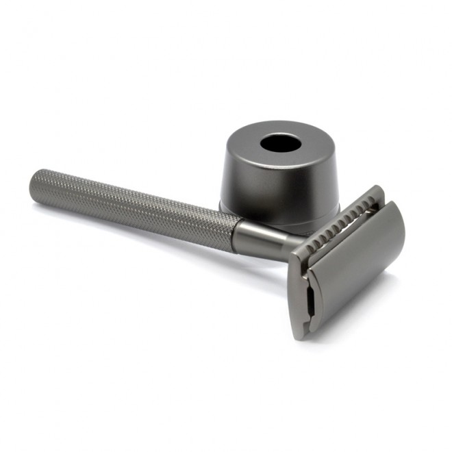 Maszynka do golenia ze stojakiem Shlyuz F-16 Gunmetal DE Safety Razor With Stand