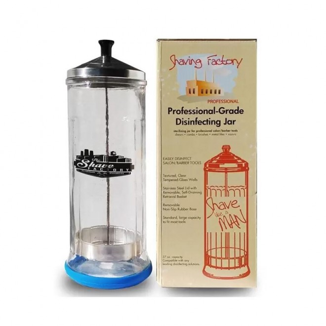 Szklany pojemnik do sterylizacji The Shave Factory Disinfecting Jar 600 ml