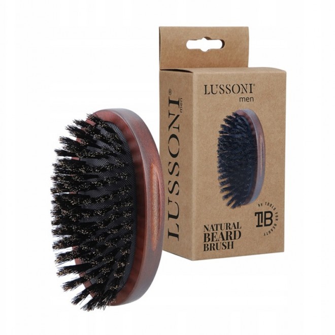 Szczotka do brody Lussoni Oval Natural Beard Brush