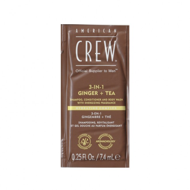 Szampon (3 w 1) American Crew Shampoo Conditioner and Body Wash Ginger Tea 7.4 ml