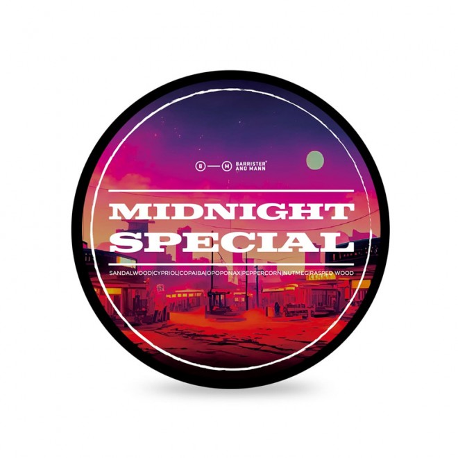 Mydło do golenia Barrister And Mann Shaving Soap Midnight Special 118 ml