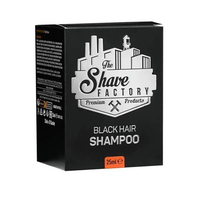 Szampon do maskowania włosów The Shave Factory Black Hair Shampoo 10 x 25ml