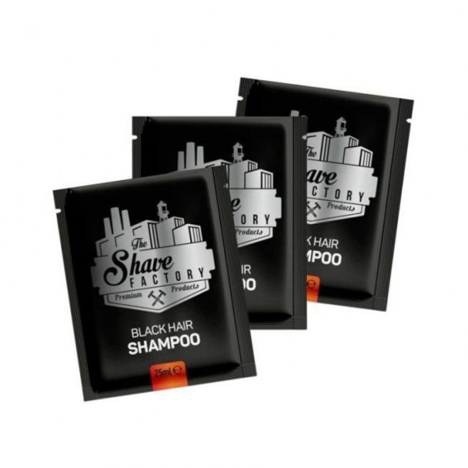 Szampon do maskowania włosów The Shave Factory Black Hair Shampoo 10 x 25ml