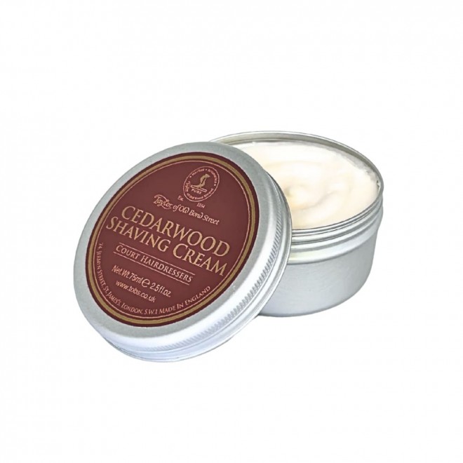 Krem do golenia Taylor Of Old Bond Street Cedarwood 75 g – klasyczne, eleganckie golenie z drzewnym aromatem cedru