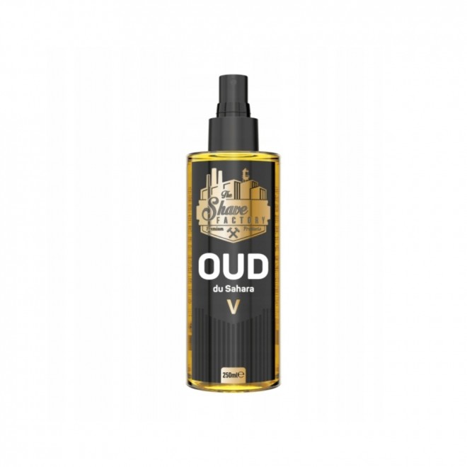 The Shave Factory Oud Du Sahara 250 ml — woda po goleniu Oud Du Sahara — orientalno-pustynna, drzewno-ambrowa kompozycja | tonizacja i ukojenie skóry