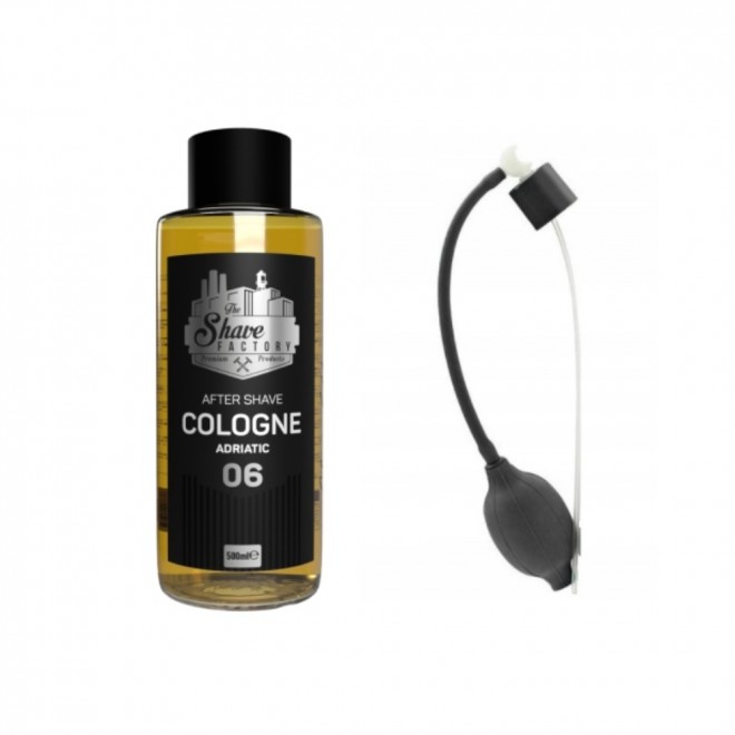 The Shave Factory 06 Adriatic 500 ml — woda po goleniu 06 Adriatic — odświeżająca, śródziemnomorska kompozycja z nutą morskiej bryzy | tonizacja i ukojenie skóry