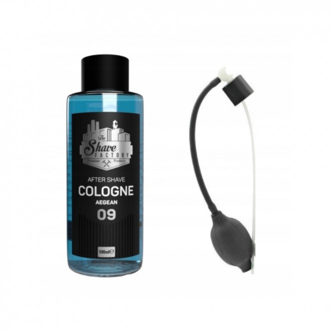 The Shave Factory 09 Aegean 500 ml — woda po goleniu Aegean — świeża, morska kompozycja z nutą cytrusów i ziół | tonizacja i ukojenie skóry