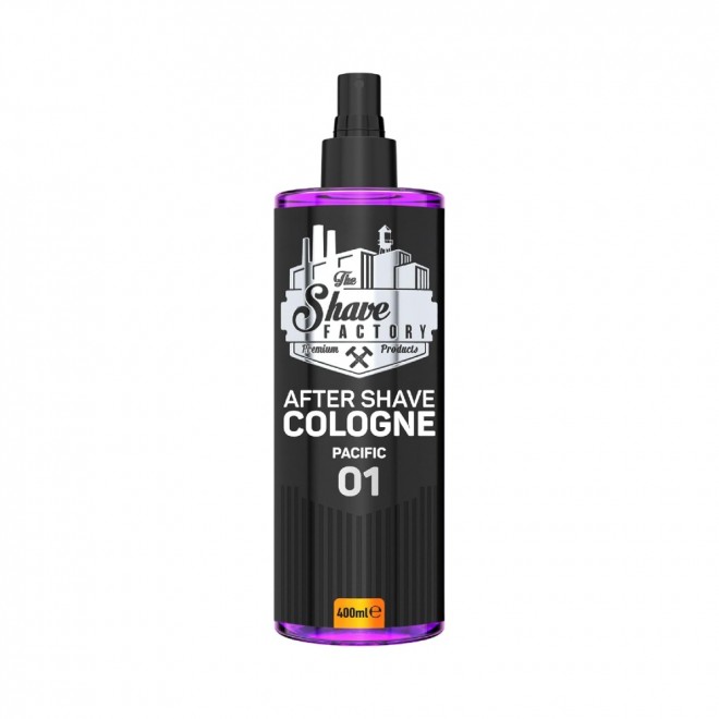 The Shave Factory Pacific 01 400 ml – woda kolońska po goleniu (aftershave cologne) | cytrusowo-drzewny zapach, ukojenie po goleniu i długotrwała świeżość