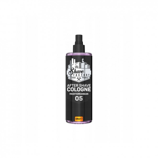 The Shave Factory Mediterranean 05 — Perfumowana woda kolońska po goleniu 400 ml — świeża, śródziemnomorska kompozycja | łagodząca i długotrwała