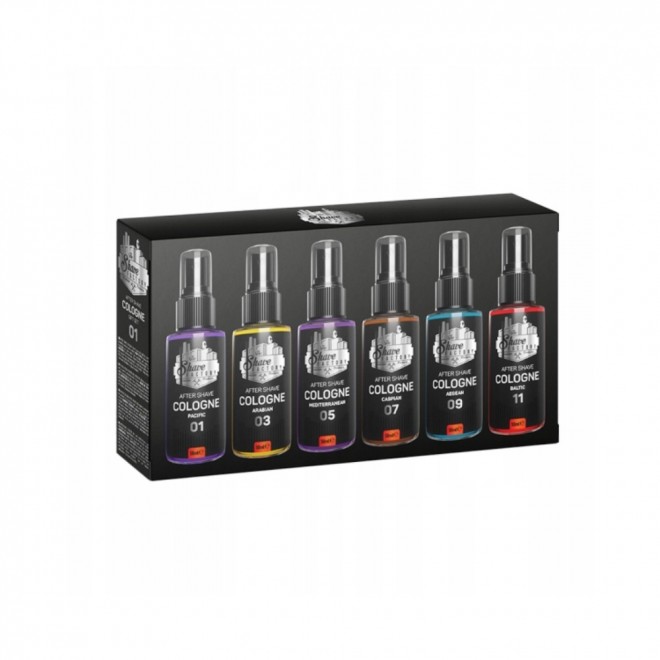 Zestaw upominkowy wód po goleniu The Shave Factory 6x50 ml – zestaw próbny z 6 nutami zapachowymi | idealny prezent dla mężczyzn