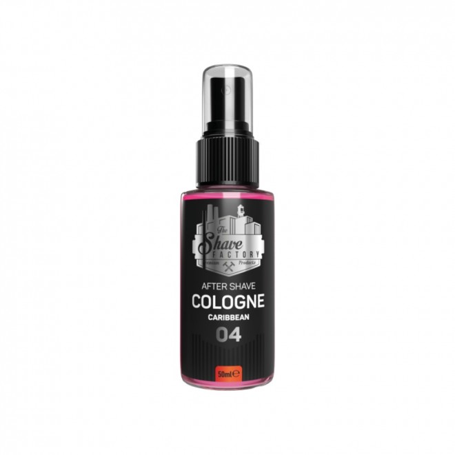 Woda kolońska po goleniu The Shave Factory Caribbean No.04 50 ml – orzeźwiający, owocowy zapach karaibski | lawenda, bergamotka, heliotrop i ambra | łagodzi podrażnienia i zapewnia świeżość po goleniu