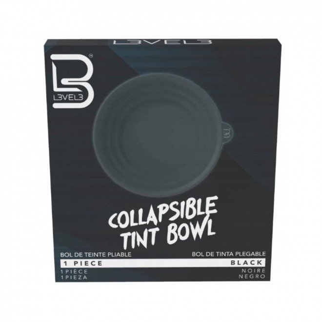 Składana miska do mieszania farb L3vel3 Collapsible Tint Bowl – czarna silikonowa miseczka fryzjerska