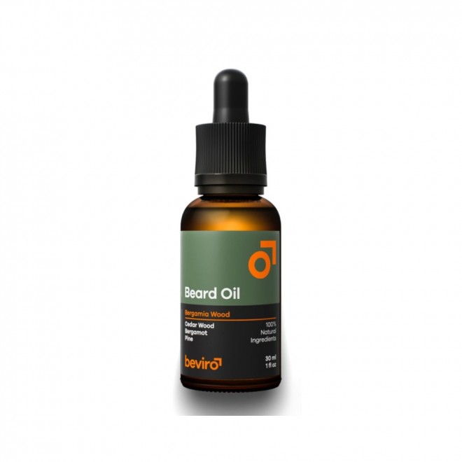 Olejek do brody Beviro Bergamia Wood 30 ml — naturalna pielęgnacja brody, ukojenie skóry i świeży leśny zapach