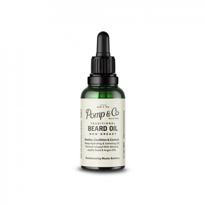 Olejek do brody Pomp & Co Beard Oil 30 ml — zmiękczenie i blask zarostu