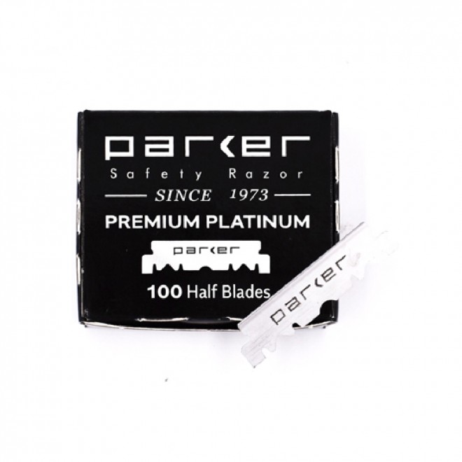Żyletki połówki Parker Premium Platinum 100 szt. — gotowe ostrza do shavette i SE