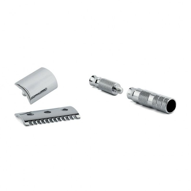 Maszynka do golenia na żyletki Merkur Solingen Travel Razor 985000 w Skórzanym Etui