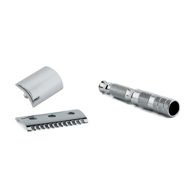 Maszynka do golenia na żyletki Merkur Solingen Travel Razor 985000 w Skórzanym Etui