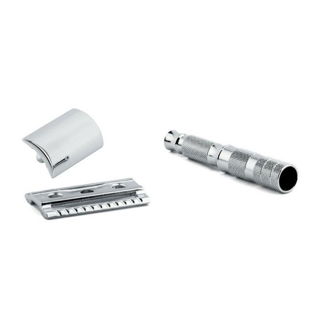 Maszynka do golenia na żyletki Merkur Solingen Travel Razor 90933000 w skórzanym etui