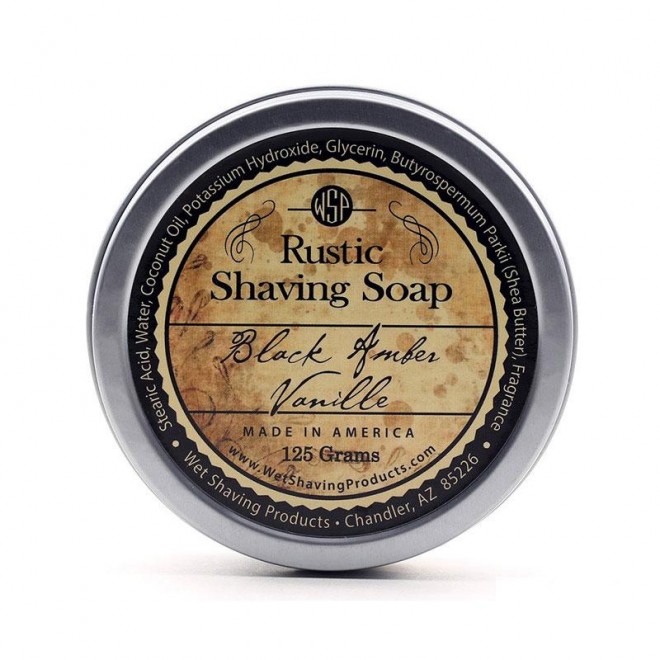 Mydło do golenia Wsp Rustic Shaving Soap Black Amber Vanille 125 g 